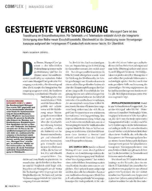 Vorschauseite 1: GESTEUERTE VERSORGUNG