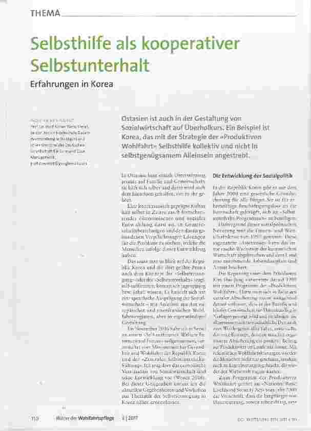 Vorschauseite 1: Selbsthilfe als kooperativer Selbstunterhalt