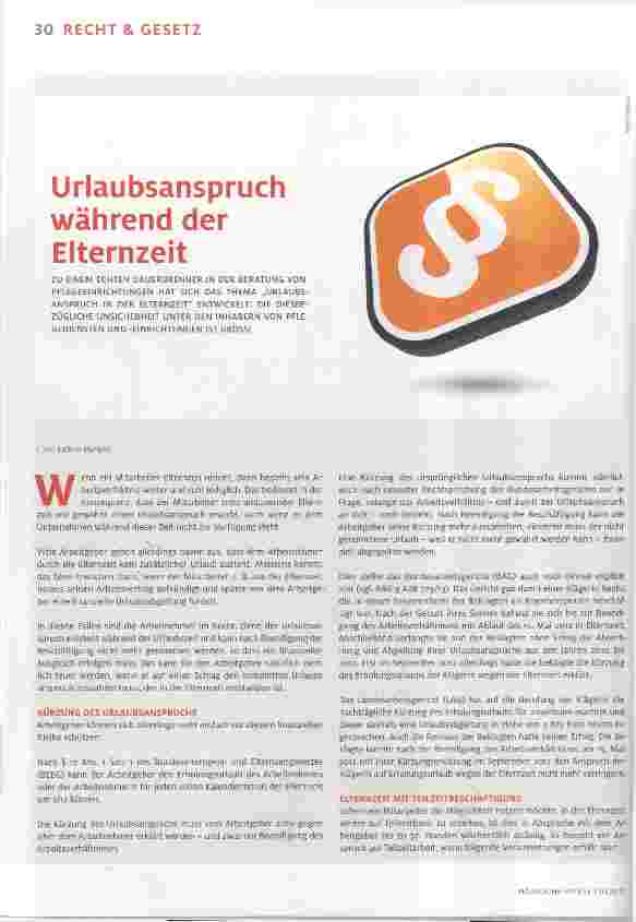 Vorschauseite 1: Urlaubsanspruch während der Elternzeit