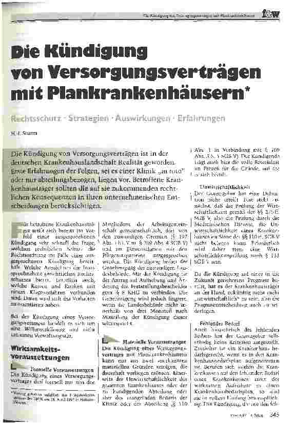 Vorschauseite 1: Die Kündigung von Versorgungsverträgen mit Plankrankenhäusern Rechtsschutz - Strategien - Auswirkungen - Erfahrungen