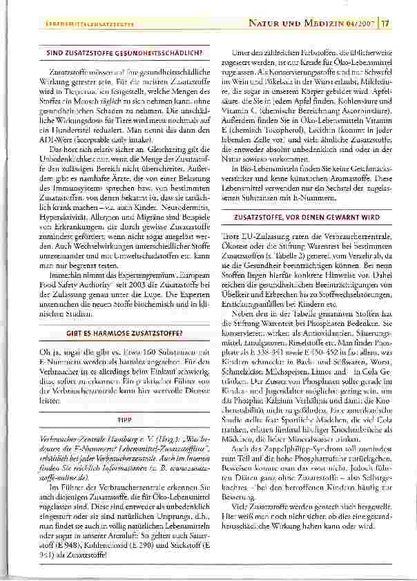 Vorschauseite 2: Lebensmittelzusatzstoffe und was Sie darüber wissen sollten