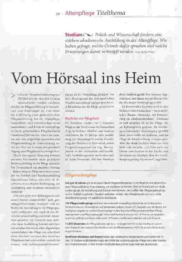 Vorschauseite 2: Vom Hörsaal ins Heim