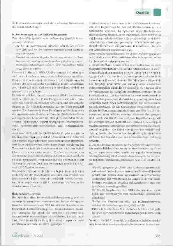 Vorschauseite 4: Die neue QM-Richtlinie für Krankenhäuser Ein Exkurs zu den möglichen Folgen der Nichtbeachtung (Teil 1)