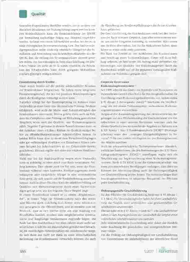 Vorschauseite 5: Die neue QM-Richtlinie für Krankenhäuser Ein Exkurs zu den möglichen Folgen der Nichtbeachtung (Teil 1)