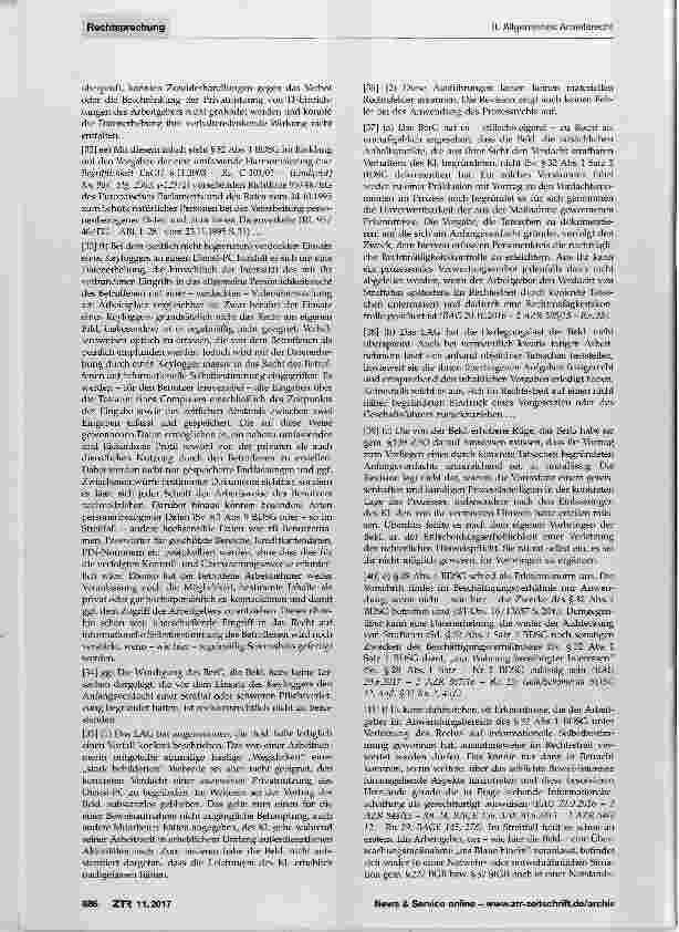 Vorschauseite 5: Kündigung wegen privater Nutzung von dienstlichen Einrichtungen während der Arbeitszeit Überwachung mittels Keylogger - Eingriff in das Recht auf informationeile Selbstbestimmung…