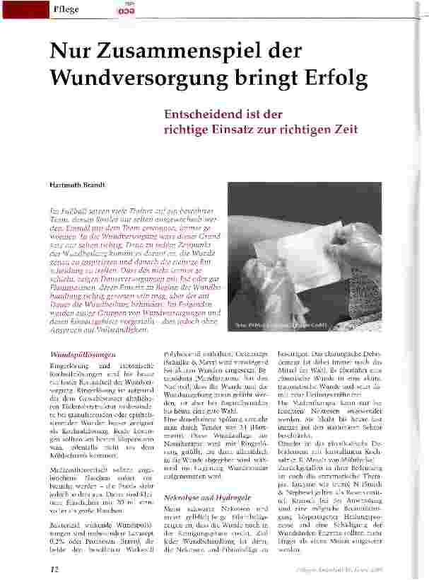 Vorschauseite 1: Nur Zusammenspiel der Wundversorgung bringt Erfolg