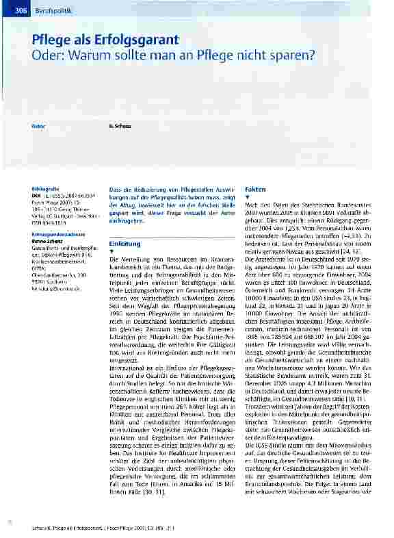 Vorschauseite 1: Pflege als Erfolgsgarant -oder: Warum sollte man an Pflege nicht sparen?
