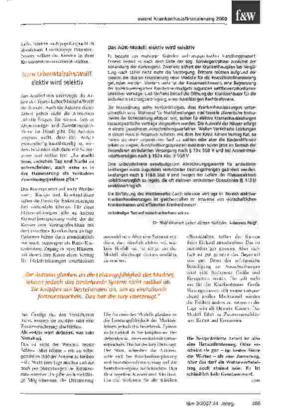 Vorschauseite 4: Wir wollen mehr Wettbewerb wagen