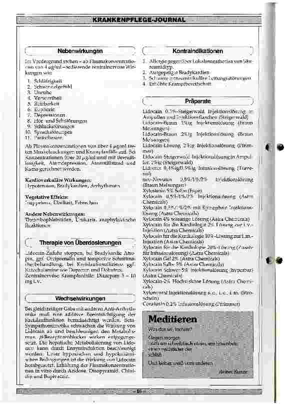 Vorschauseite 2: Pharmakologie Lidocain