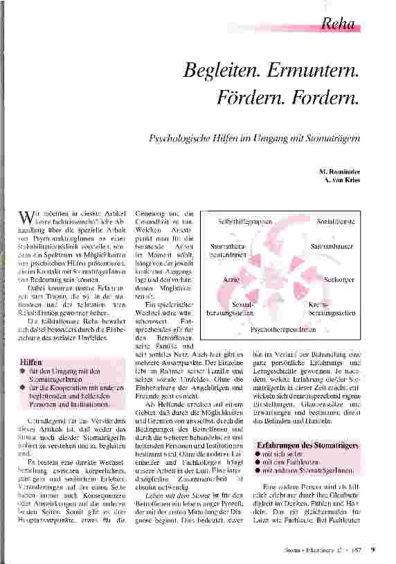 Vorschauseite 1: Begleiten. Ermuntern. Fördern. Fordern Psychologische Hilfen im Umgang mit Stomaträgern