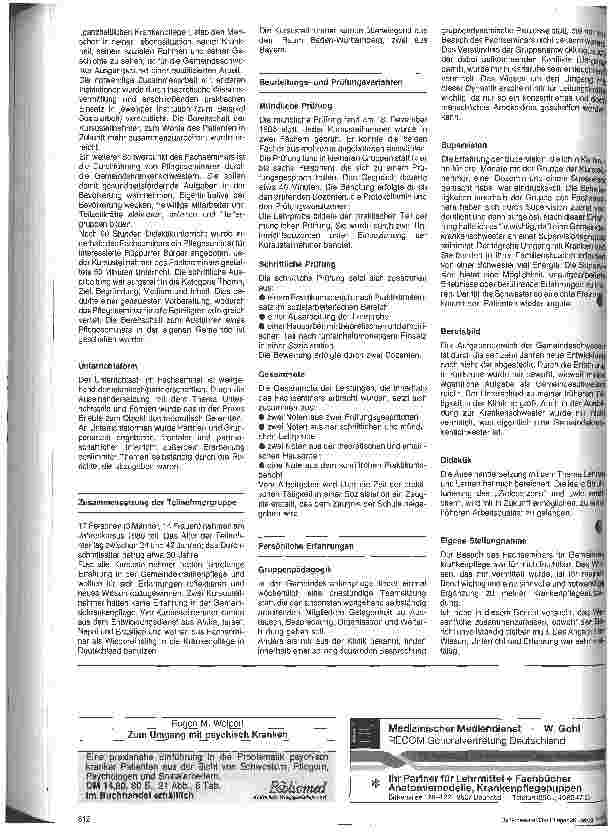Vorschauseite 2: Weiterbildung im Fachseminar für Gemeindekrankenpflege Erfahrungsbericht