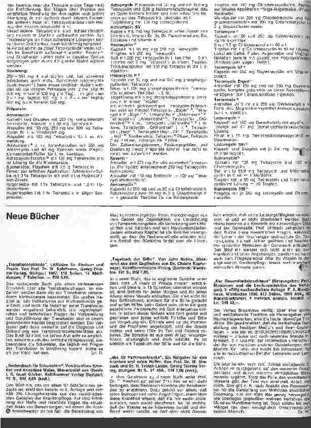 Vorschauseite 3: Kleine Arzneimittelkunde für die Schwester 17. Folge: Chemotherapeutica und Antibiotica (Fortsetzung)