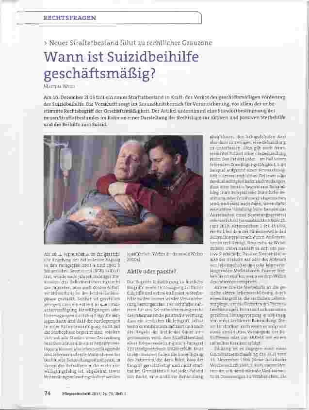 Vorschauseite 1: Wann ist Suizidbeihilfe geschäftsmäßig?