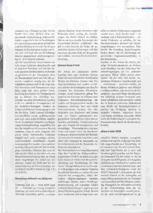 Vorschauseite 2: Präventionsgesetz und Betriebliches Eingliederungsnnanagement