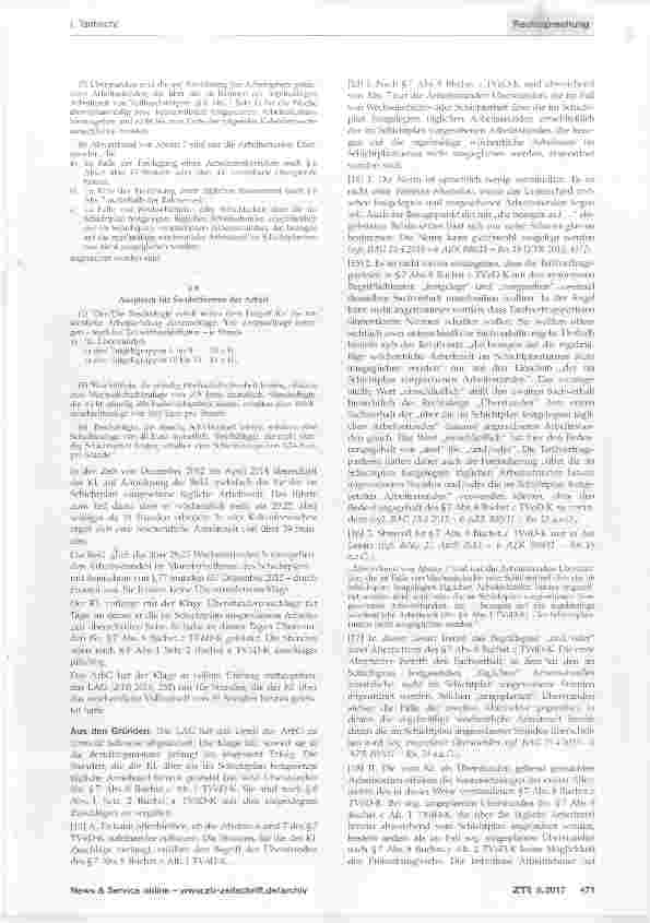 Vorschauseite 2: Zuschläge für ungeplante Überstunden iSv. §7 Abs. 8 Buchst, c Alt. 1 TVÖD-K (= TVöD AT); Überstundenzuschläge bei Teilzeitarbeit