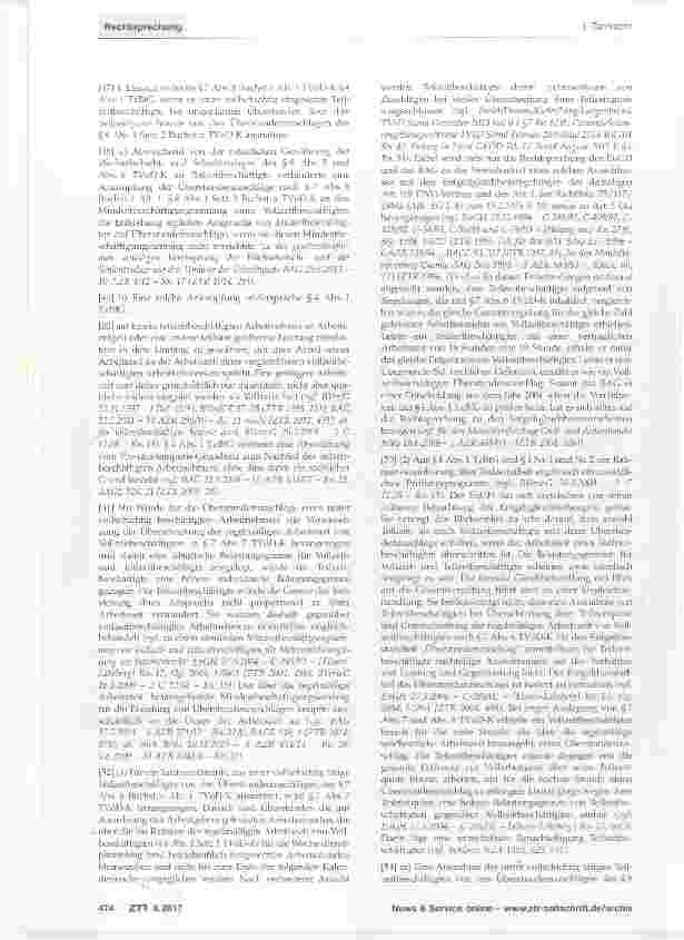 Vorschauseite 5: Zuschläge für ungeplante Überstunden iSv. §7 Abs. 8 Buchst, c Alt. 1 TVÖD-K (= TVöD AT); Überstundenzuschläge bei Teilzeitarbeit