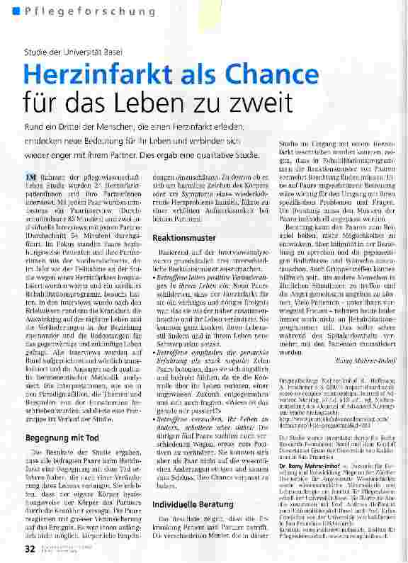 Vorschauseite 1: Herzinfarkt als Chance für das Leben zu zweit