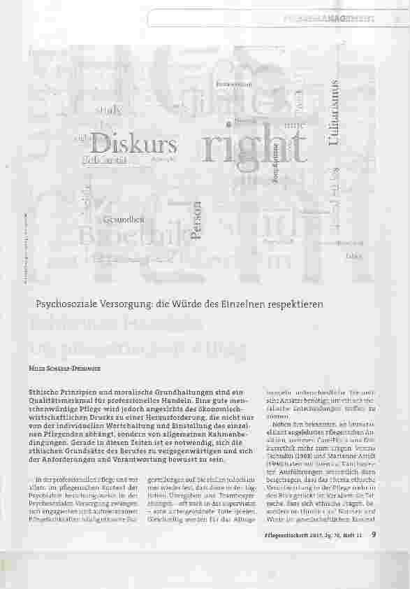 Vorschauseite 1: Psychosoziale Versorgung: die Würde des Einzelnen respektieren