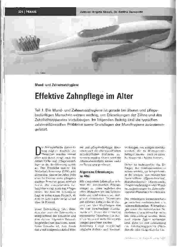 Vorschauseite 1: Effektive Zahnpflege im Alter