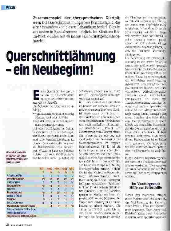 Vorschauseite 1: Querschnittslähmung - ein Neubeginn!