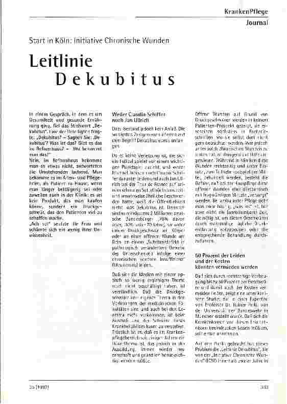 Vorschauseite 1: Leitlinie Dekubitus
