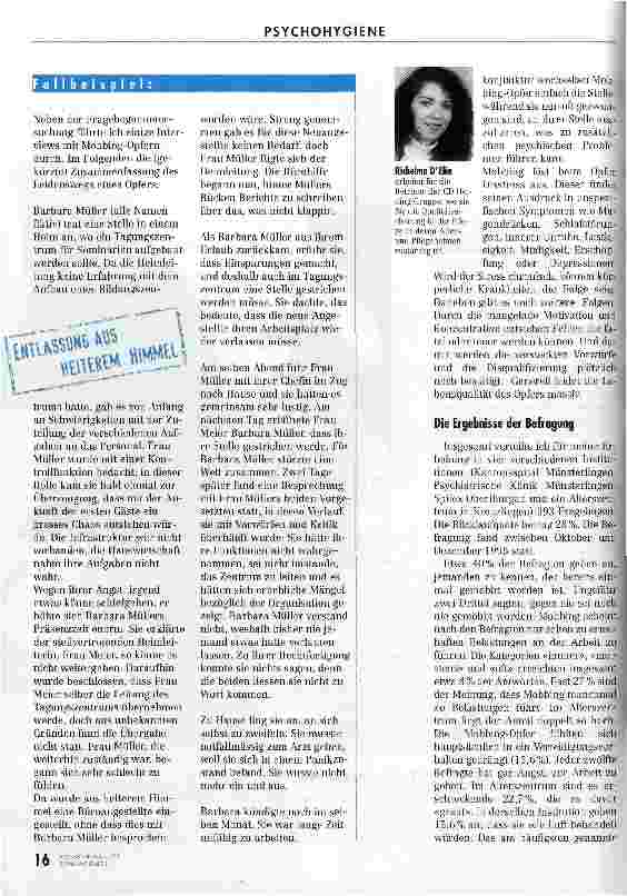 Vorschauseite 3: Mobbing auch unter Pflegenden