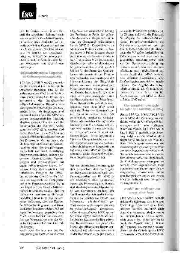Vorschauseite 3: Das VÄndG: Ein zaghafter Schritt in die richtige Richtung