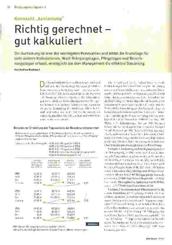 Vorschauseite 1: Richtig gerechnet-gut kalkuliert