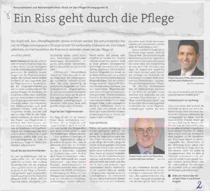 Vorschauseite 1: Ein Riss geht durch die Pflege