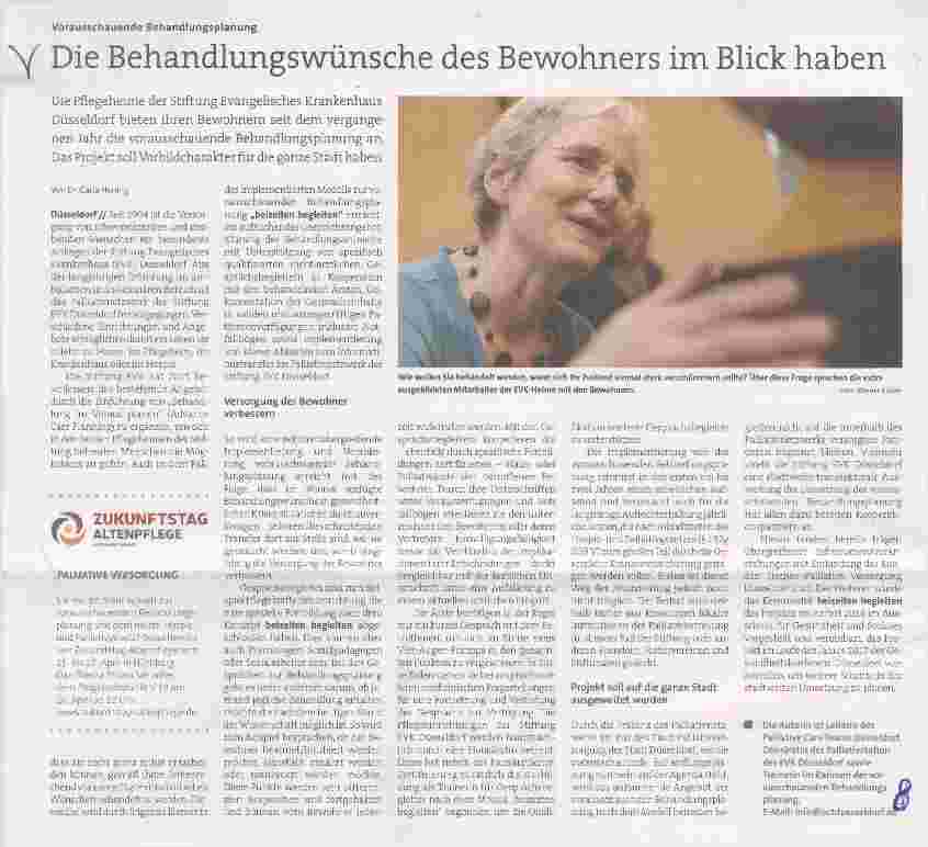 Vorschauseite 1: Die Behandlungswünsche des Bewohners im Blick haben
