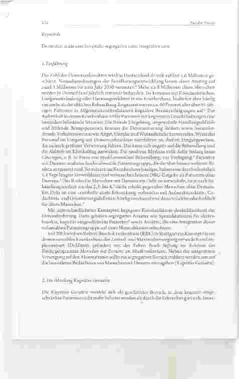 Vorschauseite 2: AUS DER PRAXIS Menschen mit Demenz im Krankenhaus Wie das Robert-Bosch-Krankenhaus Stuttgart der Herausforderung begegnet