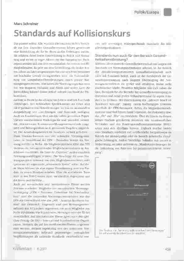 Vorschauseite 1: Standards auf Kollisionskurs