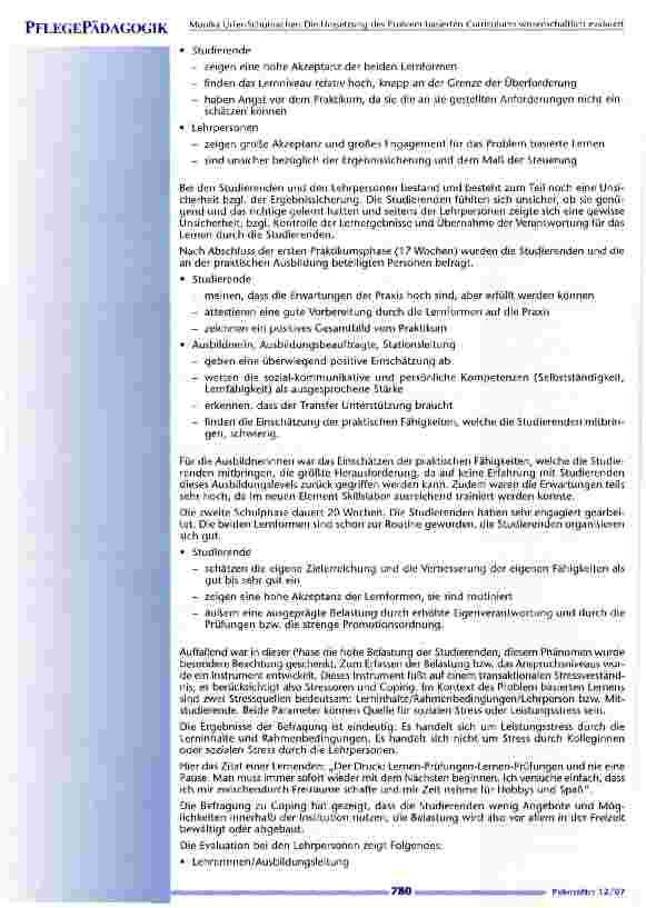 Vorschauseite 4: Die Umsetzung des Problem basierten Curriculums wissenschaftlich evaluiert