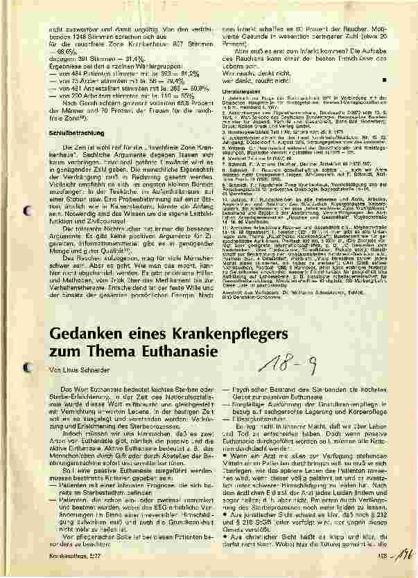 Vorschauseite 3: Zigaretten im Pflegebereich? Gesundheitserziehung - Kernstück der Gesundheitsvorsorge (X)
