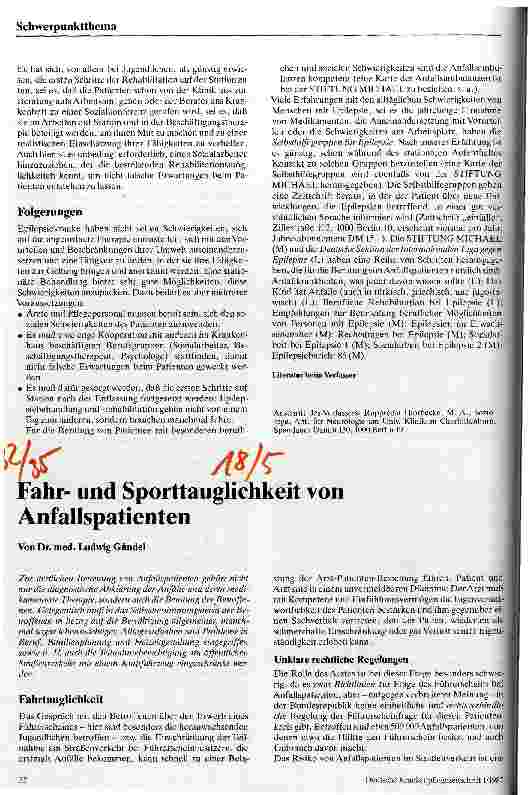 Vorschauseite 4: Soziale und berufliche Probleme bei stationär behandelten Epilepsiekranken