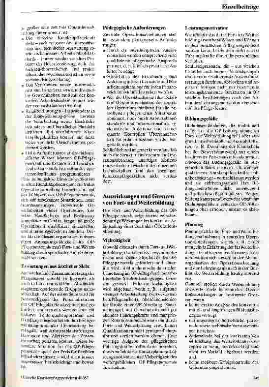 Vorschauseite 2: Weiter-und Fortbildung des OP-Personals