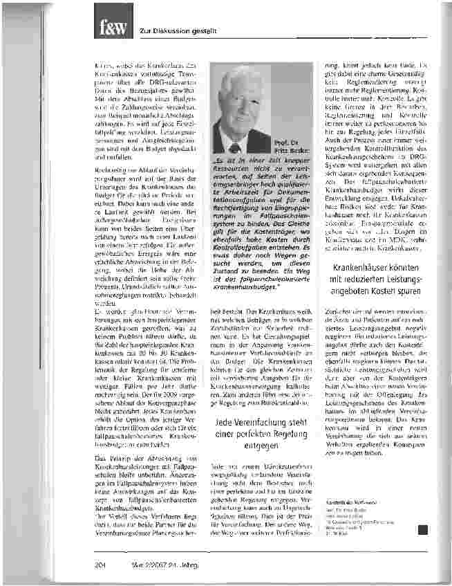 Vorschauseite 2: Das fallpauschalierte Krankenhausbudget