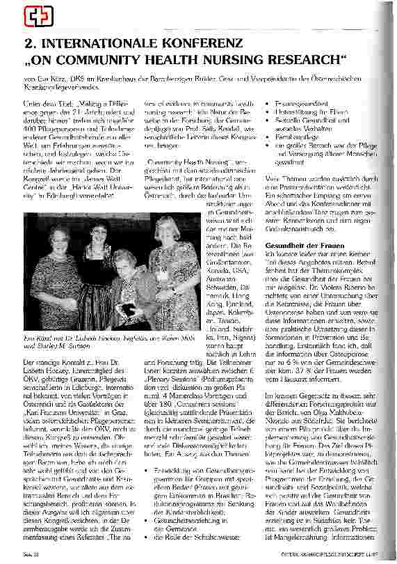 Vorschauseite 1: 2. Internationale Konferenz On Community Health Nursing Research