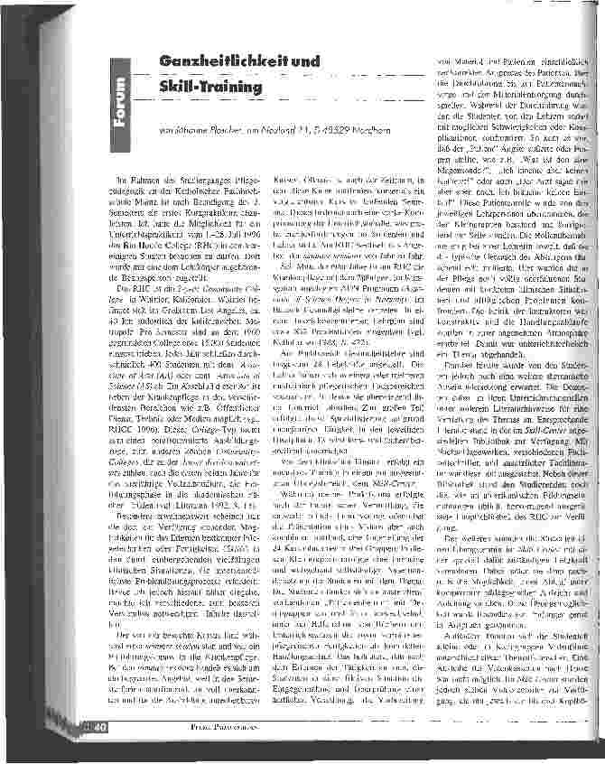 Vorschauseite 1: Ganzheitlichkeit und Skill-Training