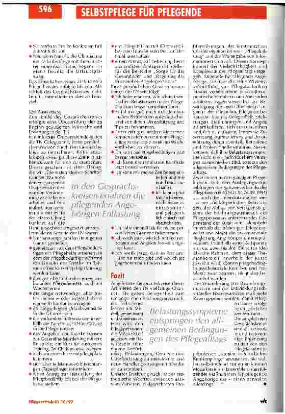 Vorschauseite 6: In der Betreuung von pflegenden Angehörigen werden neue Wege beschritten Die Pflegenden pflegen - ein Erfahrungsbericht