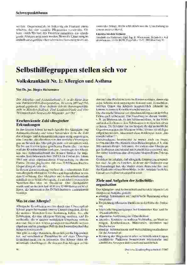 Vorschauseite 1: Selbsthilfegruppen stellen sich vor