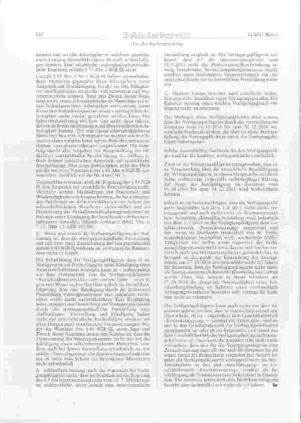 Vorschauseite 5: SGB IX §§ 71 Abs. 1, 81 Abs. 4 Nr. 1, 85; BGB §315 Einstweiliges Verfügungsverfahren zum Beschäftigungsanspruch schwerbehinderter Menschen im laufenden Arbeitsverhältnis