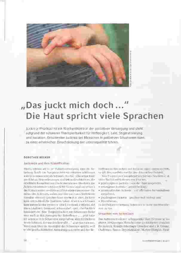 Vorschauseite 1: Das juckt mich doch ... Die Haut spricht viele Sprachen