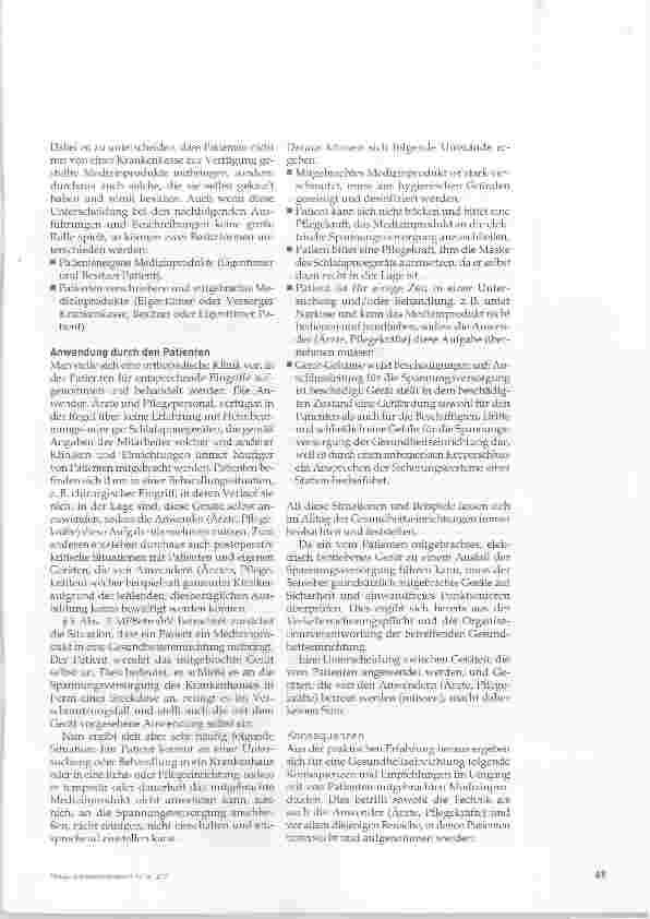 Vorschauseite 4: Heimbeatmungsgeräte in Gesundheitseinrichtungen