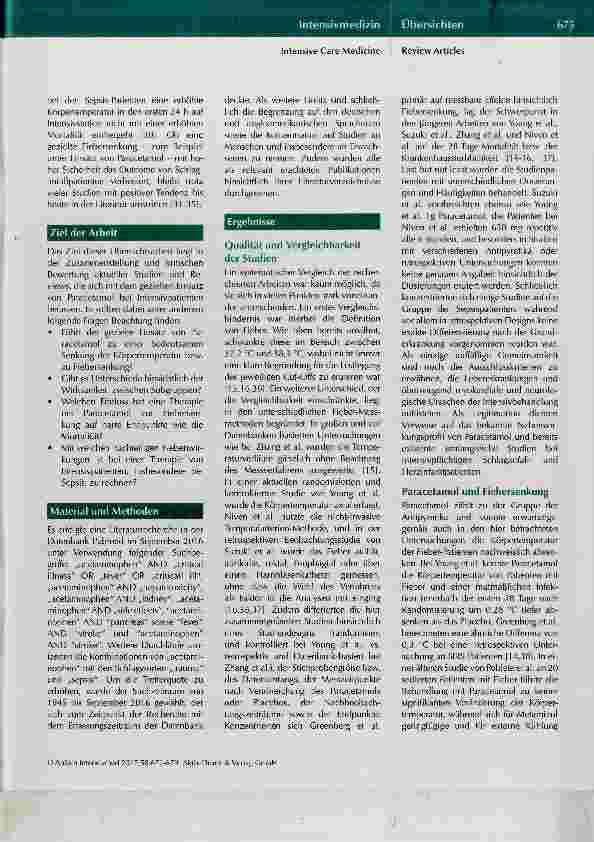 Vorschauseite 4: Paracetamol zur Fiebersenkung bei Intensivpatienten
