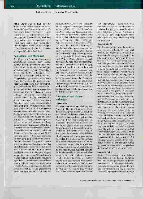 Vorschauseite 5: Paracetamol zur Fiebersenkung bei Intensivpatienten