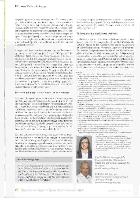 Vorschauseite 2: Patientendokumentation und Sekundärdatennutzung