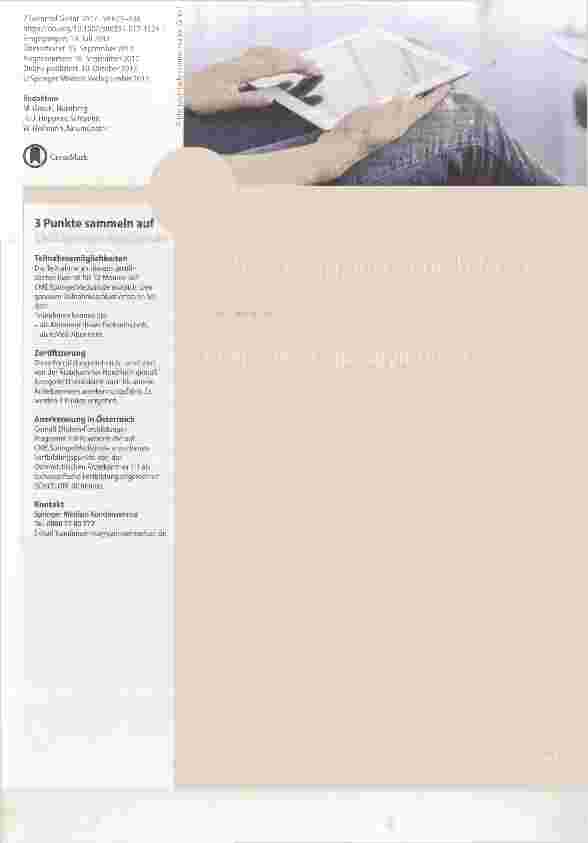 Vorschauseite 1: Chamäleon Spondylodiszitis. Herausforderung für den Geriater