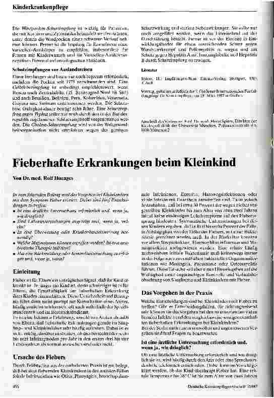 Vorschauseite 1: Fieberhafte Erkrankungen beim Kleinkind