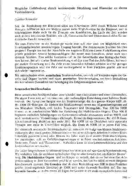 Vorschauseite 1: Mögliche Gefährdung durch ionisierende Strahlung und Hinweise zu deren Verhinderung